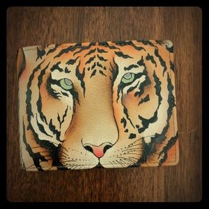 New with tags! Anuschka Wallet, hand-painted tiger